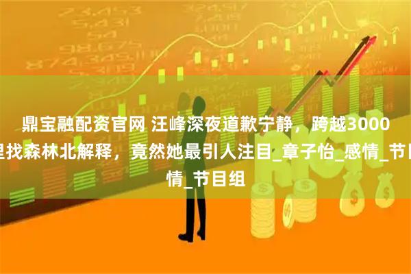 鼎宝融配资官网 汪峰深夜道歉宁静，跨越3000公里找森林北解释，竟然她最引人注目_章子怡_感情_节目组